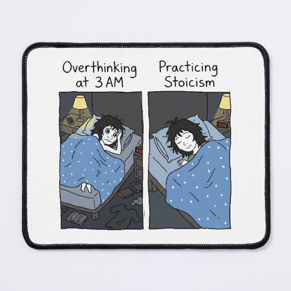 Item preview, Overthinking vs Practicing Stoicism Doomer Girl Meme Sticker designed and sold by ctbrtn.