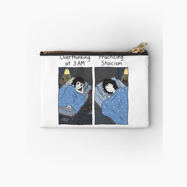 Item preview, Overthinking vs Practicing Stoicism Doomer Girl Meme Sticker designed and sold by ctbrtn.