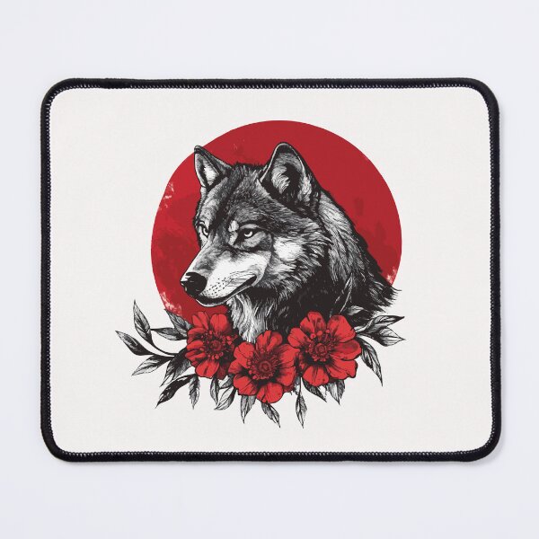 Item preview, Wolf in Bloom: Crimson Circle designed and sold by AbderraimArt.