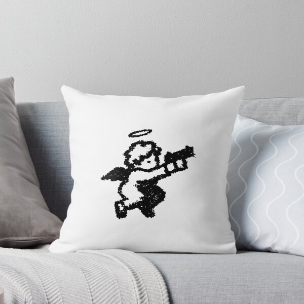 Item preview, Y2K Grunge Angel with Gun - Edgy Streetwear Cherub designed and sold by Kromatik.