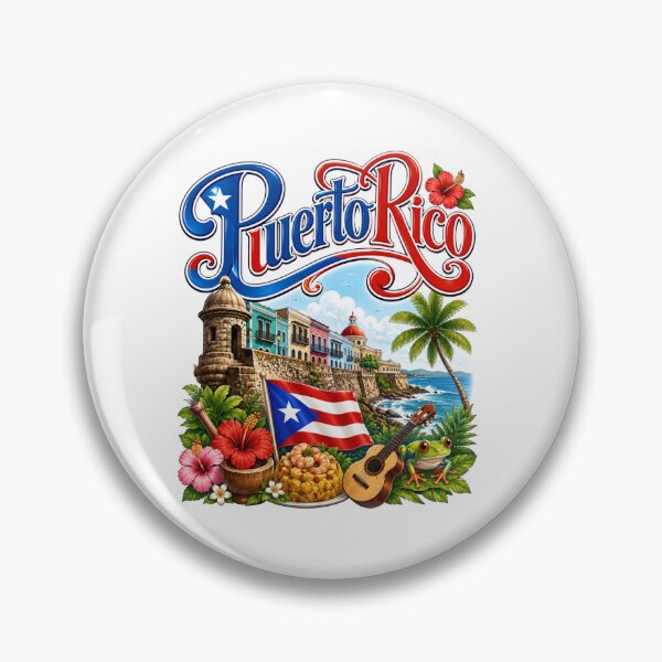 Item preview, Puerto Rico Travel Art – Colorful Old San Juan & Caribbean Island Illustration designed and sold by Fabrifrank.