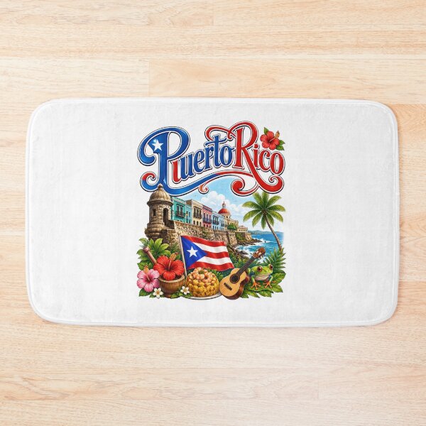 Item preview, Puerto Rico Travel Art – Colorful Old San Juan & Caribbean Island Illustration designed and sold by Fabrifrank.