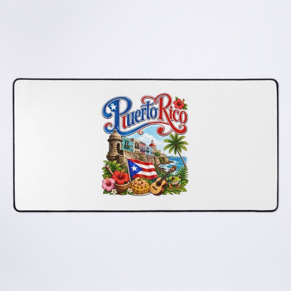 Item preview, Puerto Rico Travel Art – Colorful Old San Juan & Caribbean Island Illustration designed and sold by Fabrifrank.