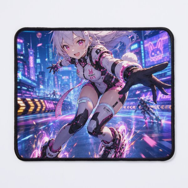 Item preview, Cyber Bunny Velocity – Futuristic Anime Racing Girl designed and sold by Sticleg.
