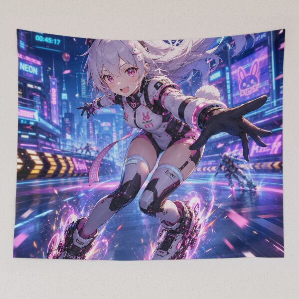 Item preview, Cyber Bunny Velocity – Futuristic Anime Racing Girl designed and sold by Sticleg.