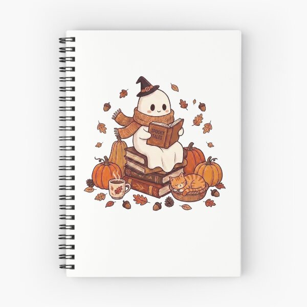 Item preview, Cute Ghost Reading Books Cat Halloween designed and sold by HalloweenGift.