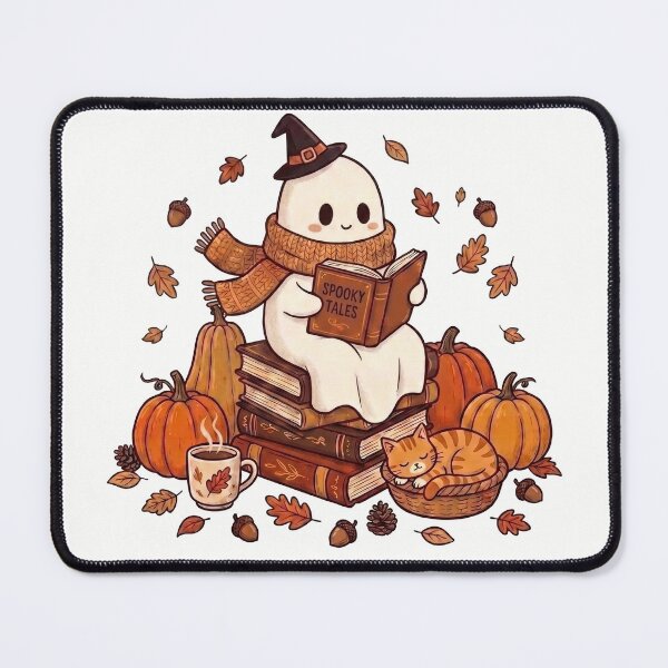 Item preview, Cute Ghost Reading Books Cat Halloween designed and sold by HalloweenGift.