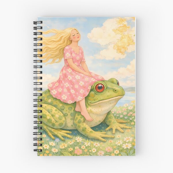 Item preview, Whimsical Girl Riding a Giant Frog designed and sold by M-Y-A-R-T-.