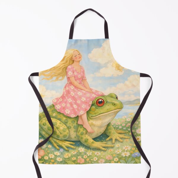 Item preview, Whimsical Girl Riding a Giant Frog designed and sold by M-Y-A-R-T-.