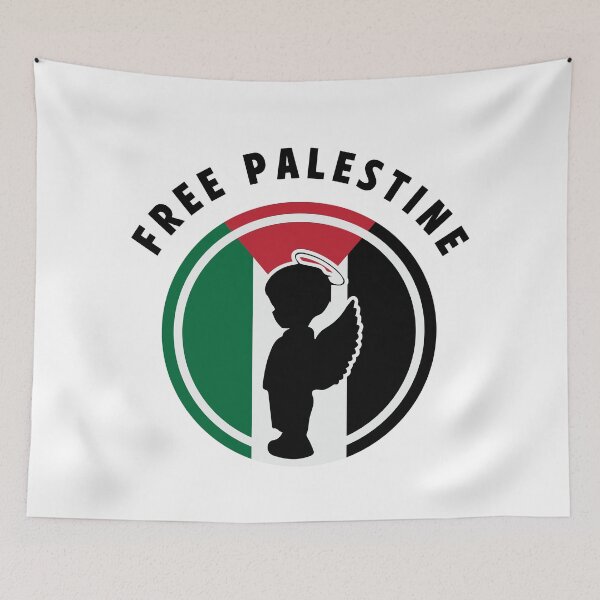 Item preview, Free Palestine Angel Child Flag Peace Symbol Sticker designed and sold by topprinting.