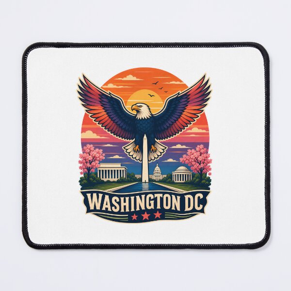 Item preview, Washington DC Eagle Sunset – Capital Skyline Badge designed and sold by Fenay Designs.