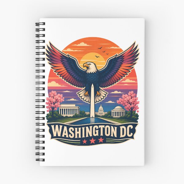 Item preview, Washington DC Eagle Sunset – Capital Skyline Badge designed and sold by Fenay Designs.