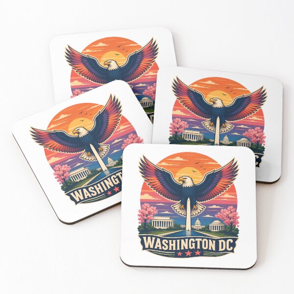 Item preview, Washington DC Eagle Sunset – Capital Skyline Badge designed and sold by Fenay Designs.