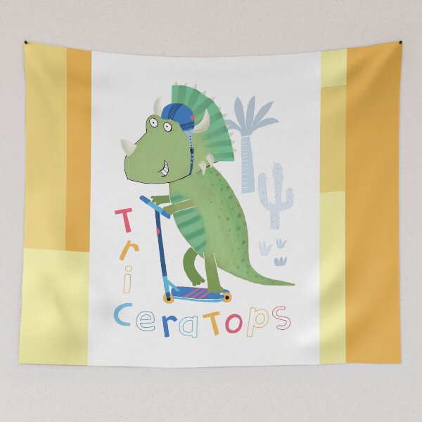Item preview, Cute Triceratops Dinosaur with Colorful Text by Children's Artist Carla Daly designed and sold by Carla Daly.