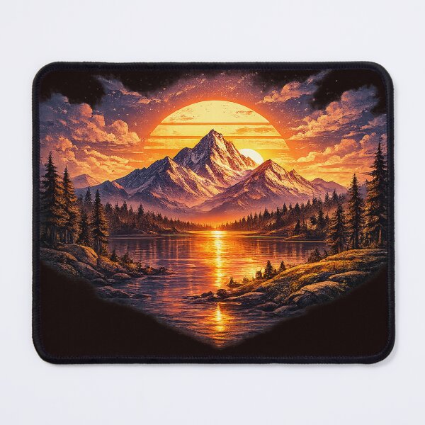 Item preview, Lake View Mountains | Scenic Nature Typography Design designed and sold by VasiArtLab.