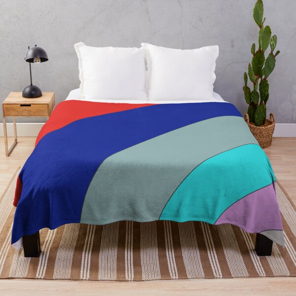 Item preview, Bold Red and Royal Blue Arches | Eclectic Geometric Throw Pillow designed and sold by Peaceful Lotus Home Design.