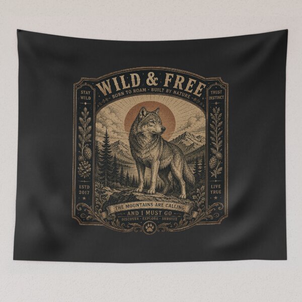 Item preview, Wild And Free Wolf Mountain Adventure designed and sold by 63Hotpeppers.