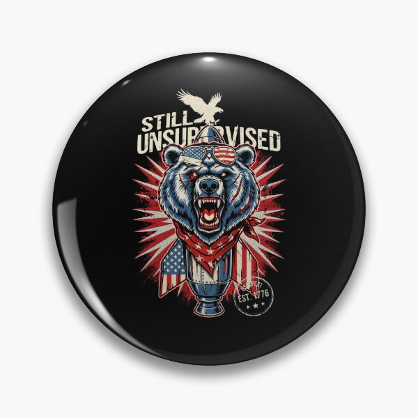 Item preview, Still Unsupervised Roaring Grizzly Bear Missile Patriotic Tee v2 designed and sold by DarylWelsh2024.