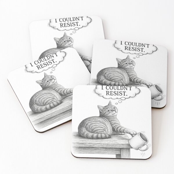 Item preview, I Couldn't Resist Funny Cat Sketch designed and sold by CMA Design Studio.