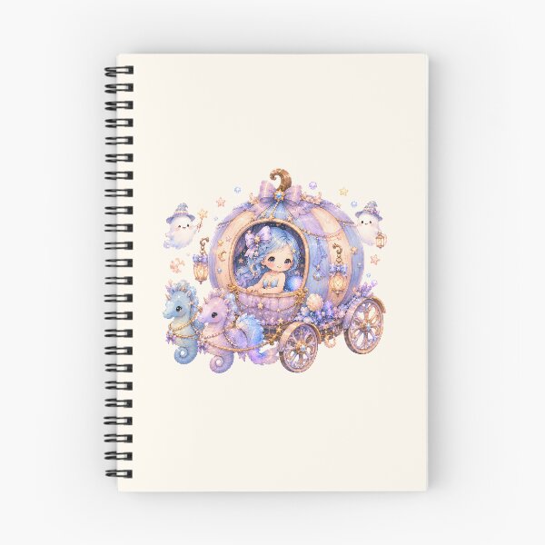 Item preview, Enchanted Mermaid Pumpkin Carriage | Cute Pastel Halloween Fantasy Art designed and sold by looplandger.