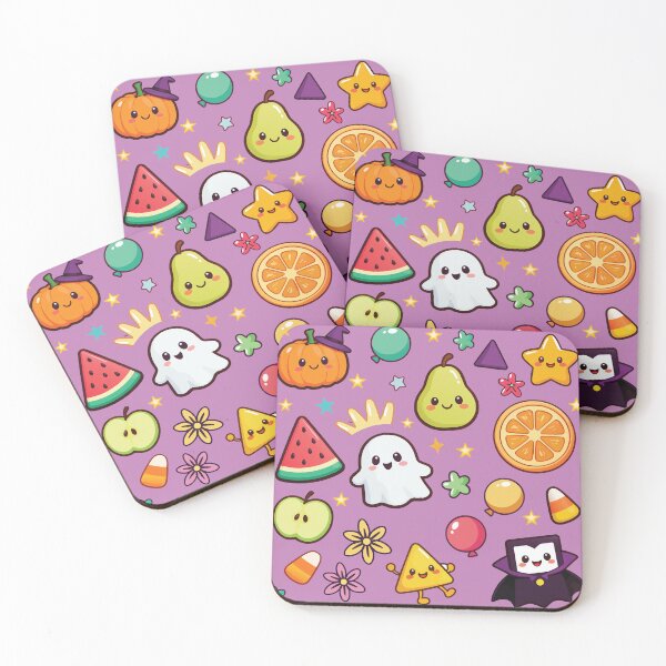 Item preview, Cute Kawaii Halloween Floating Pattern | Ghost, Pumpkin, Candy Corn & Preschool Spooky Friends designed and sold by Wintorque.