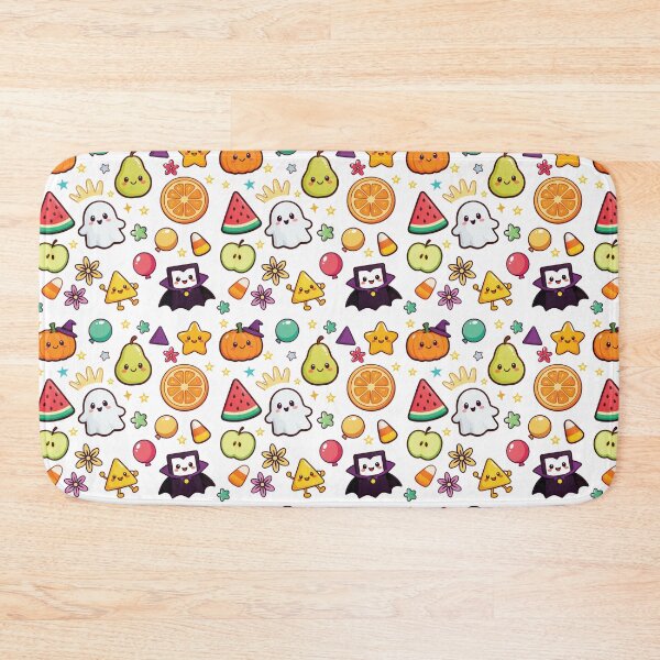 Item preview, Cute Kawaii Halloween Floating Pattern | Ghost, Pumpkin, Candy Corn & Preschool Spooky Friends designed and sold by Wintorque.