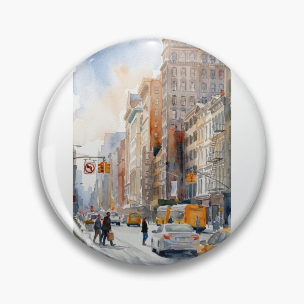 Item preview, New York City Street Watercolor Painting designed and sold by caracatita75.