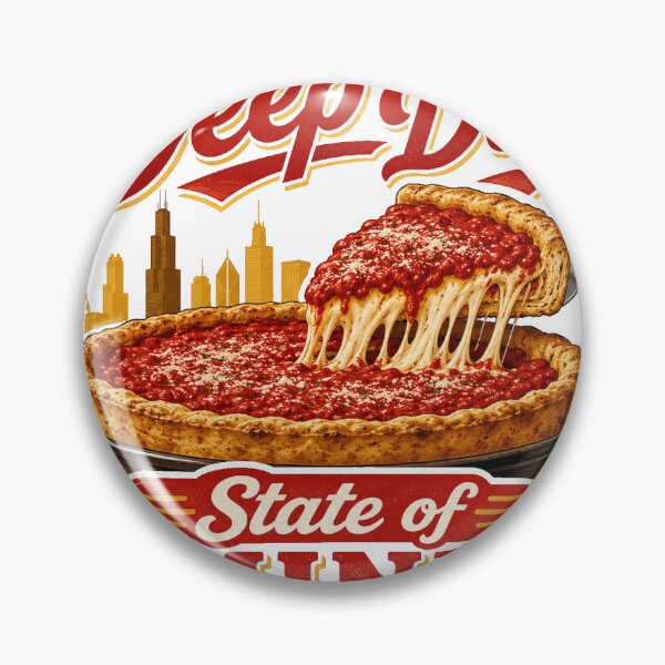 Item preview, Deep Dish State of Mind Chicago Sticker designed and sold by RedRubyBubble.