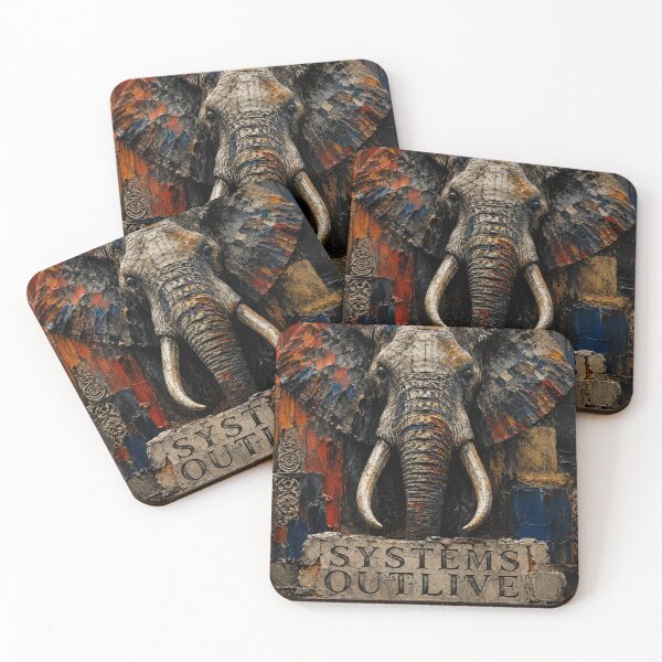 Item preview, Systems Architect Geometric Elephant Stone Relief Home Office Wall Art Poster designed and sold by SavannaStrikes.