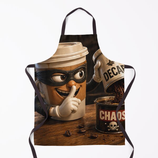 Item preview, Funny Coffee Sneaking Real Beans into Decaf Caffeine Cartoon designed and sold by ComedyInkFactor.