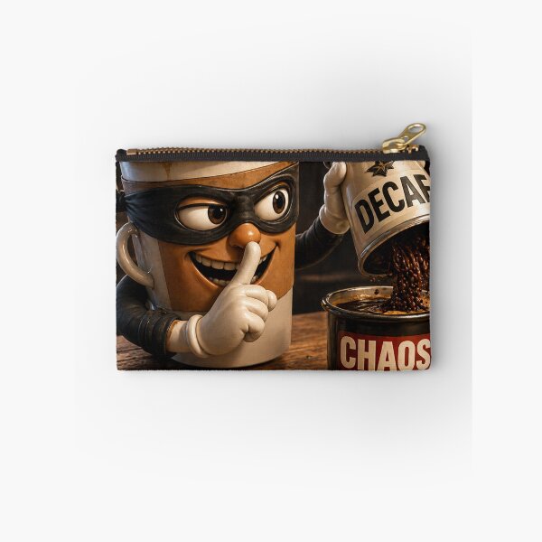 Item preview, Funny Coffee Sneaking Real Beans into Decaf Caffeine Cartoon designed and sold by ComedyInkFactor.