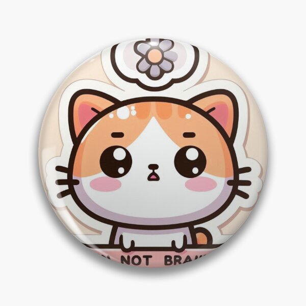 Item preview, Kawaii Brain Not Braining Cat Sticker | Cute Funny Meme designed and sold by PastelPawsArt.