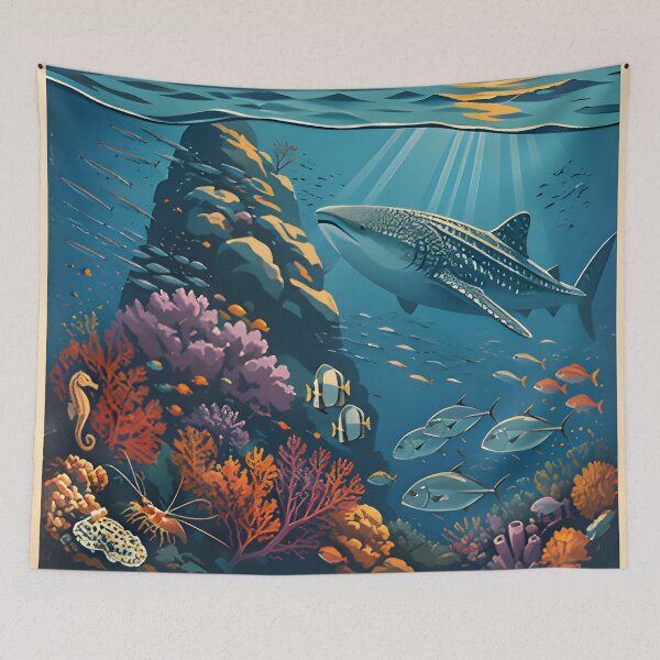 Item preview, Ocean Soul – Retro Tropical Sunset Illustration designed and sold by Spirit of Siam.