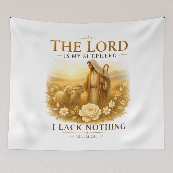 Item preview, The Lord Is My Shepherd, I Lack Nothing | Psalm 23:1 Christian T-Shirt/ Christian Apparel designed and sold by KINGDOM GOLD STUDIO.