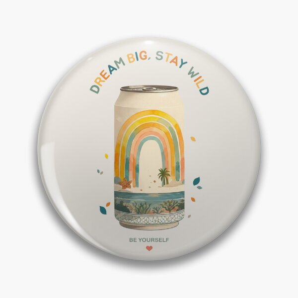 Item preview, Dream Big Stay Wild Be Yourself | Retro Soda Can Rainbow | Boho Positive Quote Aesthetic designed and sold by MonNoir.