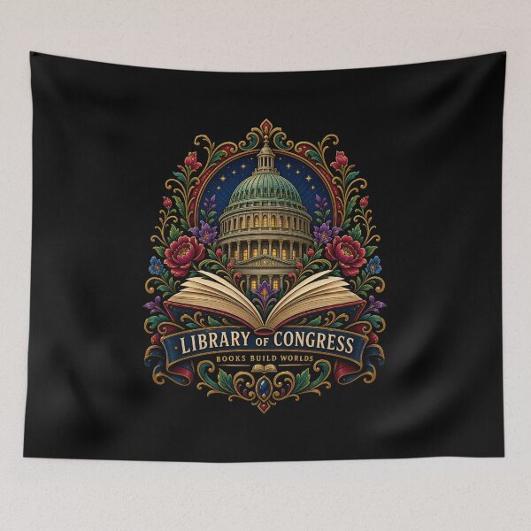 Item preview, Library of Congress – Floral Books Build Worlds designed and sold by Fenay Designs.