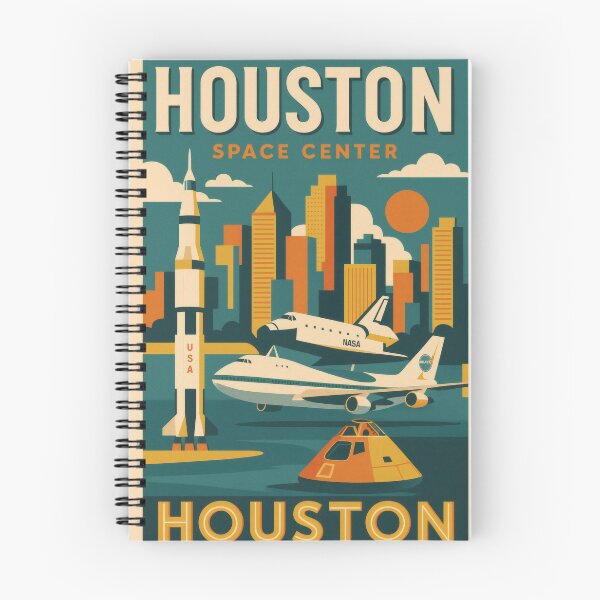 Item preview, Retro Pop Art Poster Illustration of Space Center Houston | Bold NASA-Inspired Space Exploration Print with Saturn V Rocket & Cosmic Retro Aesthetic | Vintage Science Wall Art Decor designed and sold by PaintedPixels01.