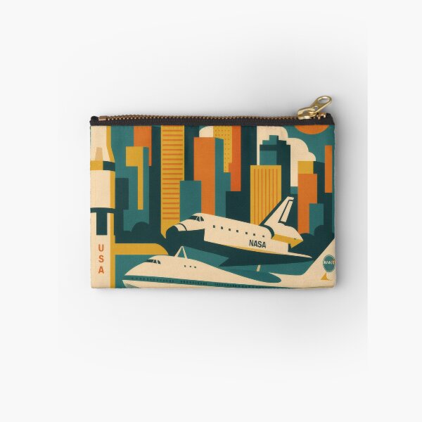 Item preview, Retro Pop Art Poster Illustration of Space Center Houston | Bold NASA-Inspired Space Exploration Print with Saturn V Rocket & Cosmic Retro Aesthetic | Vintage Science Wall Art Decor designed and sold by PaintedPixels01.