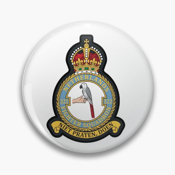 Item preview, RNLAF 322 Fighter Squadron Netherlands Crest Patch designed and sold by CharlieDesings.