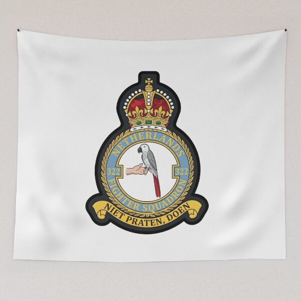 Item preview, RNLAF 322 Fighter Squadron Netherlands Crest Patch designed and sold by CharlieDesings.