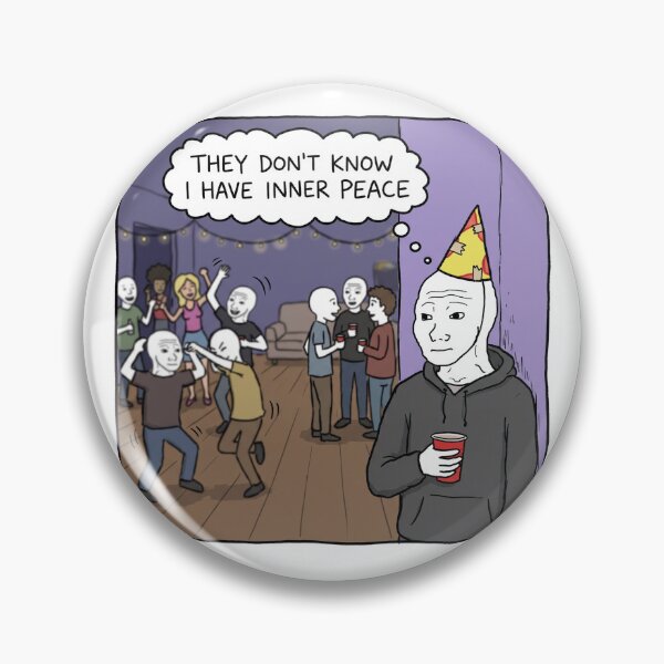 Item preview, They Dont Know I Have Inner Peace Wojak Meme Sticker designed and sold by ctbrtn.