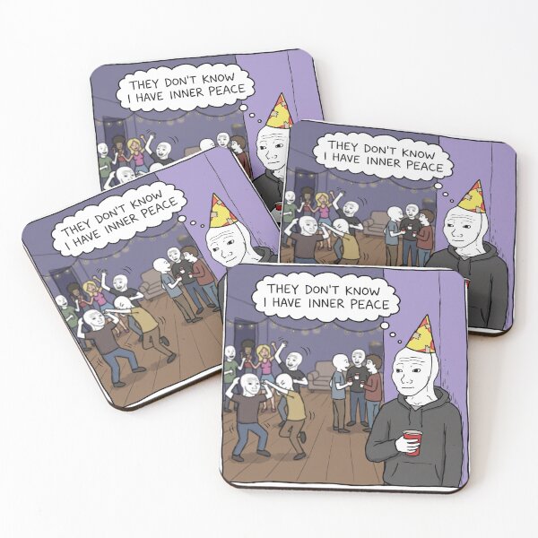 Item preview, They Dont Know I Have Inner Peace Wojak Meme Sticker designed and sold by ctbrtn.