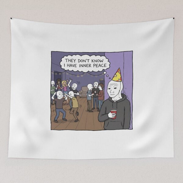 Item preview, They Dont Know I Have Inner Peace Wojak Meme Sticker designed and sold by ctbrtn.