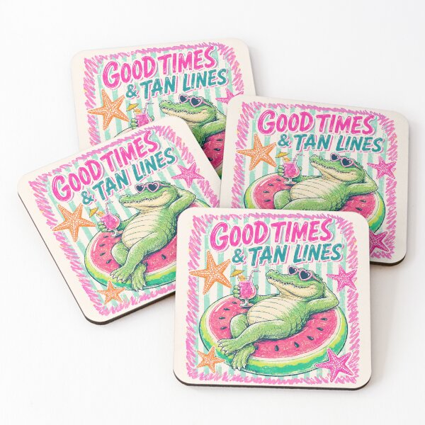 Item preview, Good Times And Tan Lines - Funny Gator Summer Vibes designed and sold by legendaryskins.