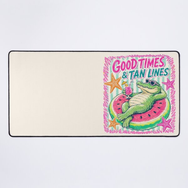 Item preview, Good Times And Tan Lines - Funny Gator Summer Vibes designed and sold by legendaryskins.