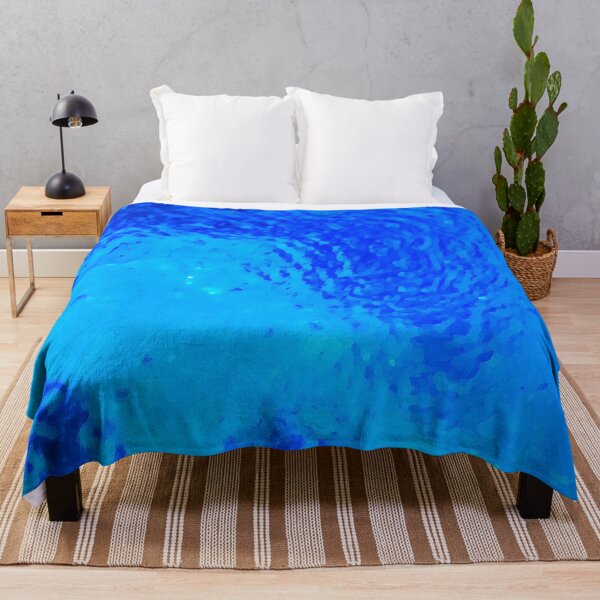 Item preview, Deep Ocean Swirl | Textured Cobalt and Cyan Blue Throw Pillow designed and sold by Peaceful Lotus Home Design.