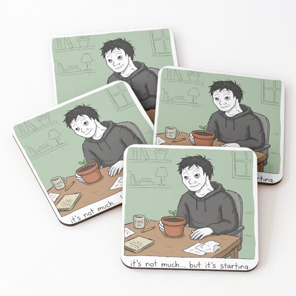 Item preview, No Growth Is Too Slow Cute Doomer Wojak Sticker designed and sold by ctbrtn.
