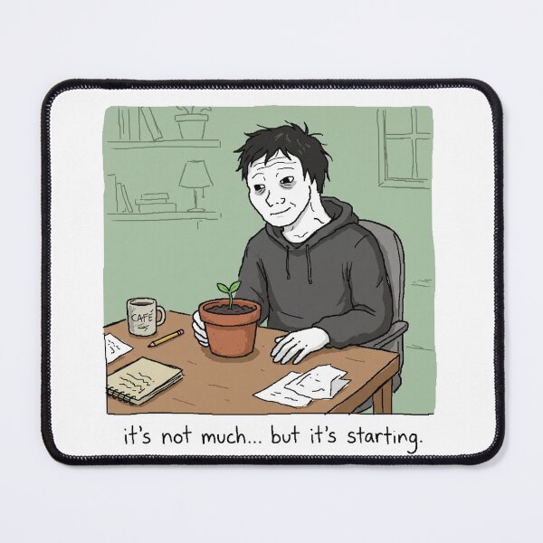 Item preview, No Growth Is Too Slow Cute Doomer Wojak Sticker designed and sold by ctbrtn.