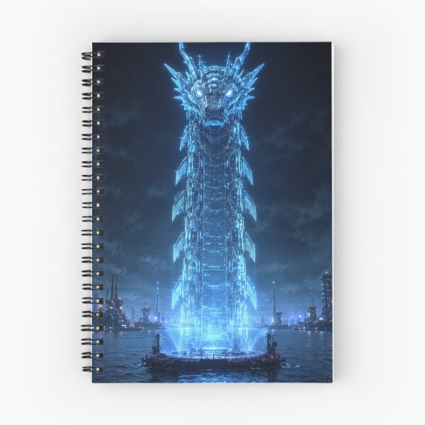 Item preview, Gigantic Holographic Machine Sea Serpent | Original Cyberpunk Mecha Ocean Art designed and sold by Sticleg.