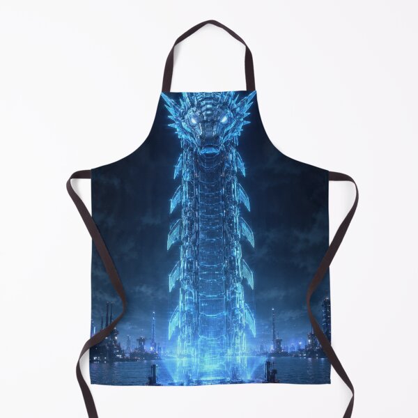 Item preview, Gigantic Holographic Machine Sea Serpent | Original Cyberpunk Mecha Ocean Art designed and sold by Sticleg.